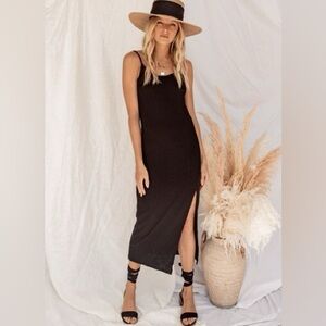 12th Tribe Black Midi Dress